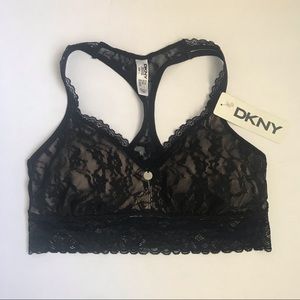 DKNY Bralette Black Lace Large Racerback